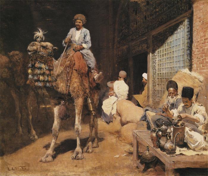 Edwin Lord Weeks A Market in Isphahan Spain oil painting art